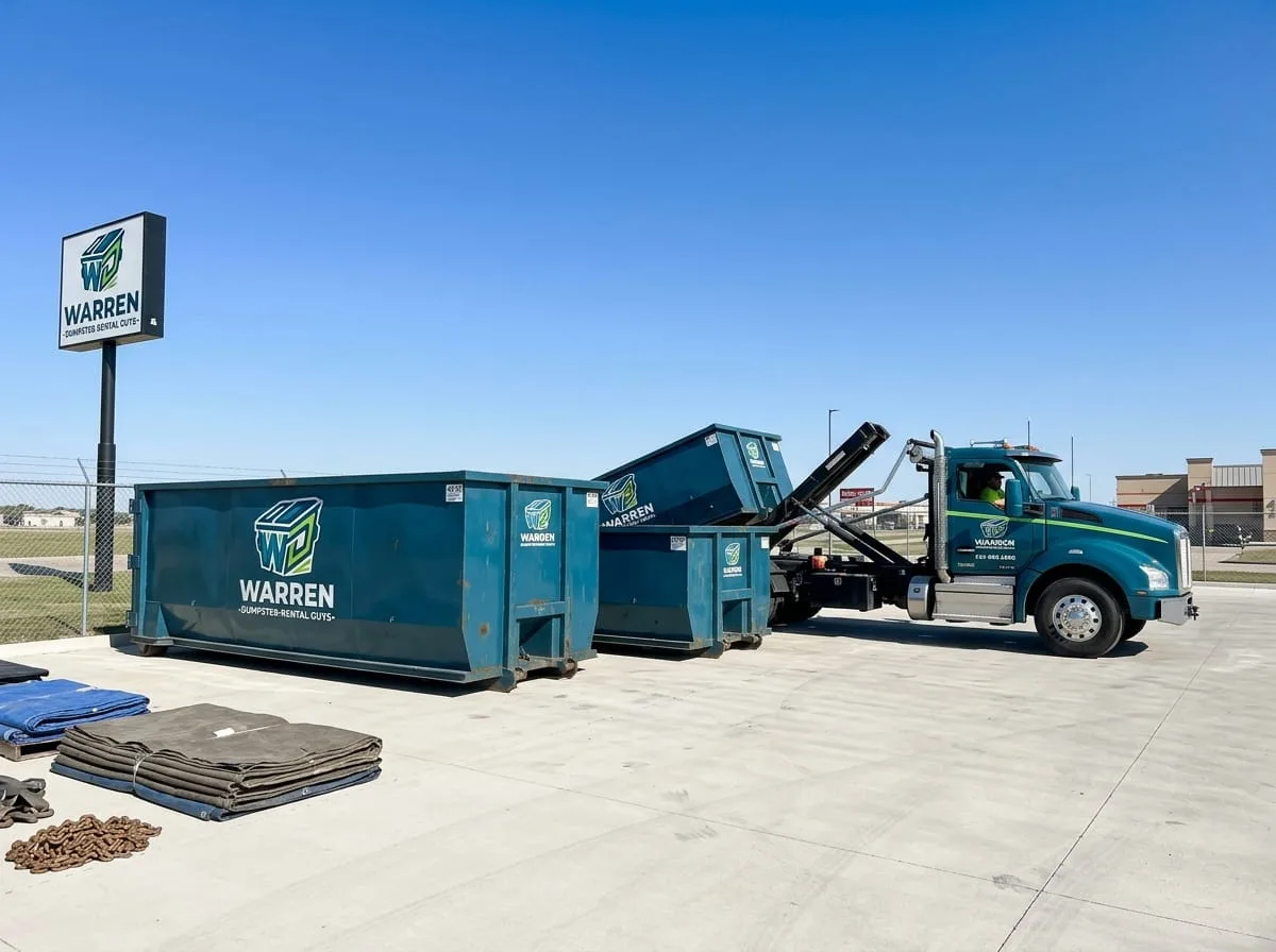 A dumpster supporting a full-house estate cleanout in Warren, MI